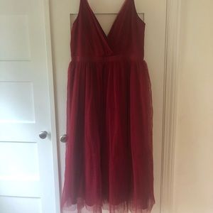 Red chiffon dress